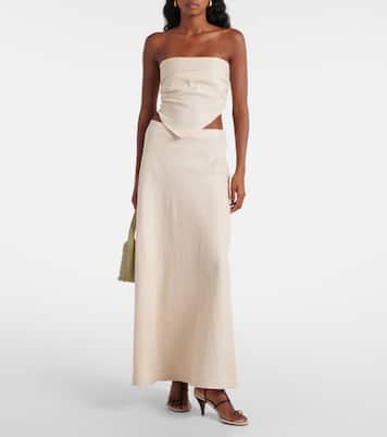 Antibes low-rise linen maxi skirt | Faithfull