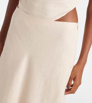 Antibes low-rise linen maxi skirt | Faithfull