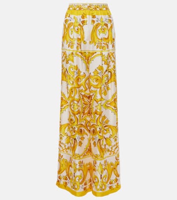 Pantalon ample Majolica en soie | Dolce&Gabbana