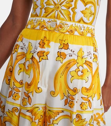 Pantalon ample Majolica en soie | Dolce&Gabbana