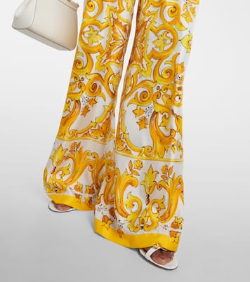 Pantalon ample Majolica en soie | Dolce&Gabbana