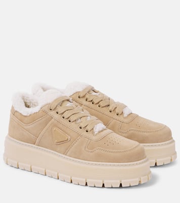 Shearling-lined suede sneakers | Prada