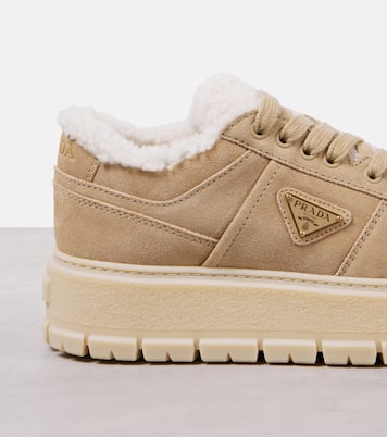 Shearling-lined suede sneakers | Prada