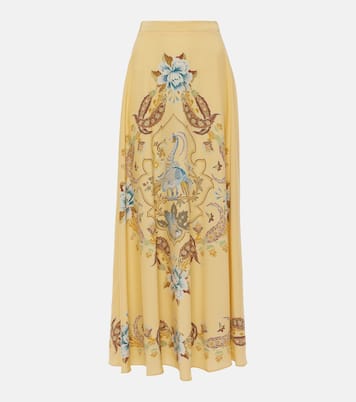 Gonna lunga in seta con stampa | Etro