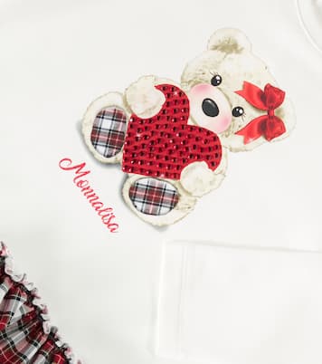 Abito in misto cotone a balze con stampa | Monnalisa