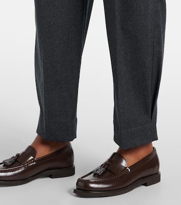 Baggy Sartorial high-rise wool straight pants | Brunello Cucinelli