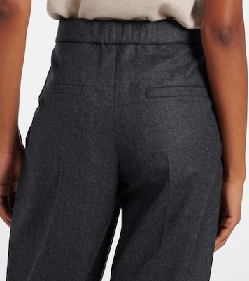 Baggy Sartorial high-rise wool straight pants | Brunello Cucinelli