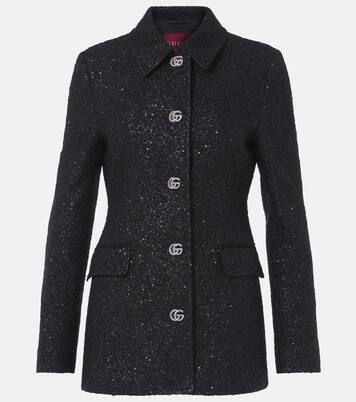 Giacca Double G in tweed con lamé | Gucci