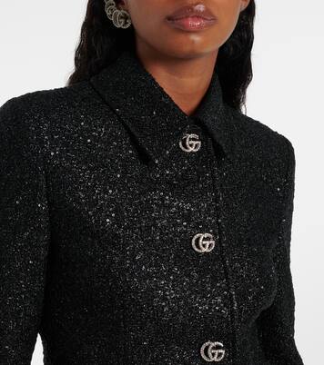 Giacca Double G in tweed con lamé | Gucci