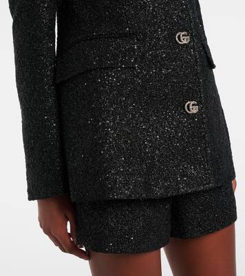 Giacca Double G in tweed con lamé | Gucci