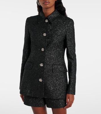 Giacca Double G in tweed con lamé | Gucci