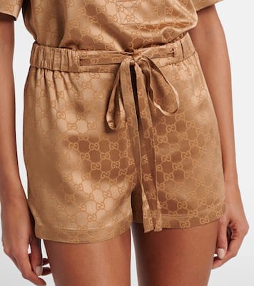 Shorts de satén con GG | Gucci