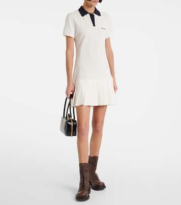 Abito corto in cotone | Miu Miu