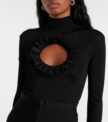 x Christopher Kane - Body con pizzo e cut-out | Self-Portrait