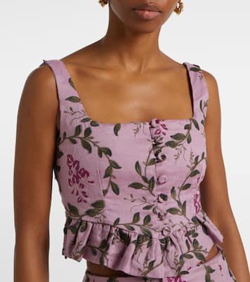Besticktes Top Eslabon aus Leinen | Agua by Agua Bendita