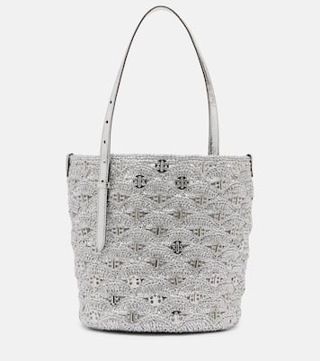Embellished lamé raffia tote bag | Rabanne