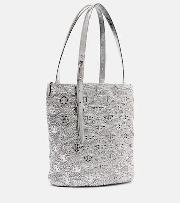 Embellished lamé raffia tote bag | Rabanne