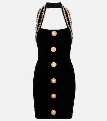 Minikleid aus Samt mit Zierperlen | Balmain