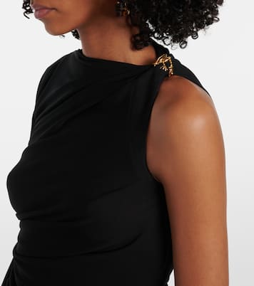 Embellished draped jersey midi dress | Bottega Veneta