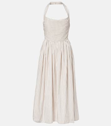 Halterneck striped cotton midi dress | Markarian