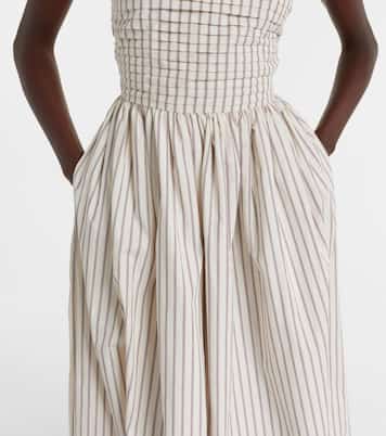 Halterneck striped cotton midi dress | Markarian