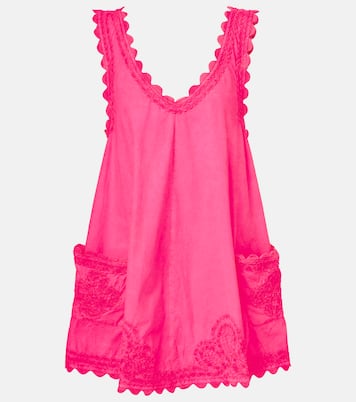 Embroidered cotton poplin minidress | Juliet Dunn