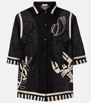 Camicia in lino con ricamo Crab | Eres
