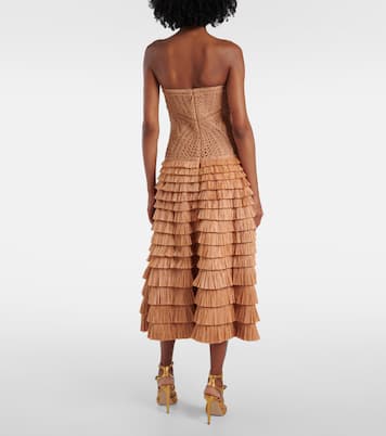 Bustier-Kleid Santana aus einem Raffiabastgemisch | Simkhai
