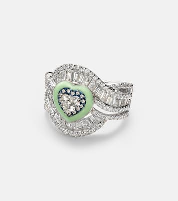 18kt white gold ring with diamonds | Kamyen