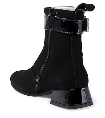 Ankle Boots aus Veloursleder mit Kristallen | Monnalisa
