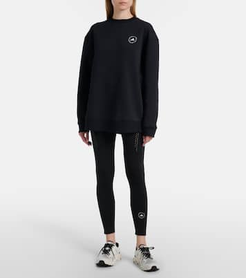 Logo cotton-blend jersey sweatshirt | Adidas by Stella McCartney
