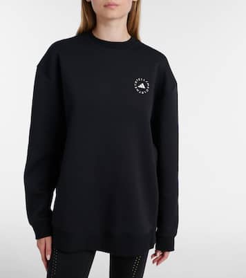 Logo cotton-blend jersey sweatshirt | Adidas by Stella McCartney