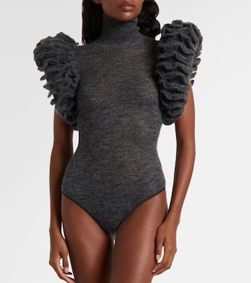 Ruffled mohair and wool-blend bodysuit | Alaïa