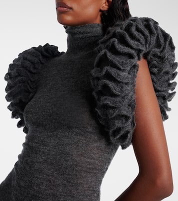 Ruffled mohair and wool-blend bodysuit | Alaïa