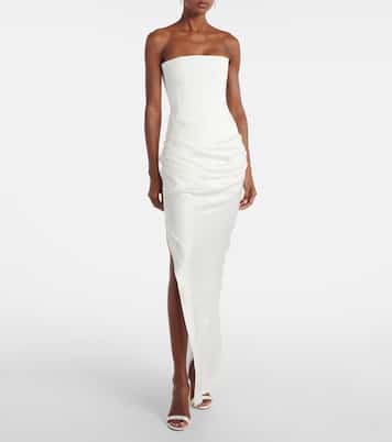 Bridal draped crêpe satin corset gown | Alex Perry