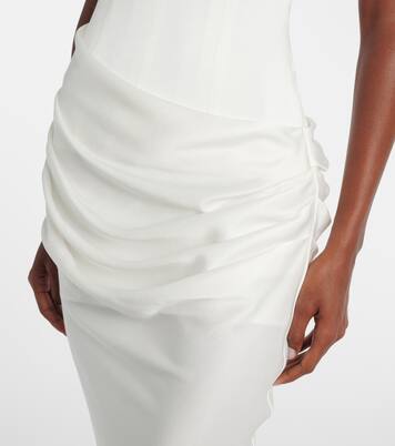 Bridal draped crêpe satin corset gown | Alex Perry