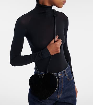 Le Coeur Small shearling crossbody bag | Alaïa