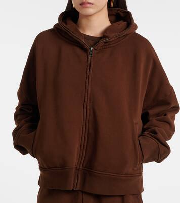 Thermal cotton fleece zip-up hoodie | Entire Studios