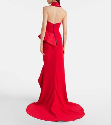 Provocateur halterneck peplum satin gown | Maticevski