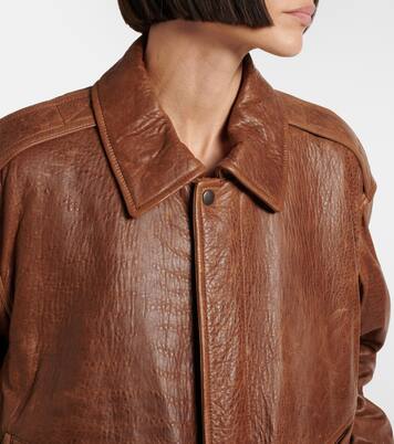 Padded leather blouson jacket | Saint Laurent