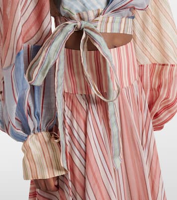 Rebellion striped linen and silk blouse | Zimmermann
