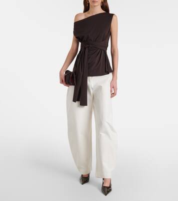 High-rise cotton barrel-leg pants | Róhe