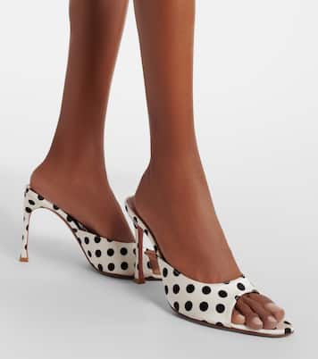 Alexa 95 polka-dot satin mules | Amina Muaddi