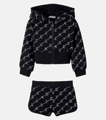 Logo cotton fleece hoodie and shorts set | Stella McCartney Kids