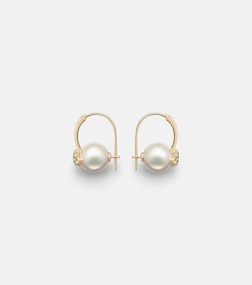 14kt gold (585/1000) earrings with pearls and diamonds | Sydney Evan