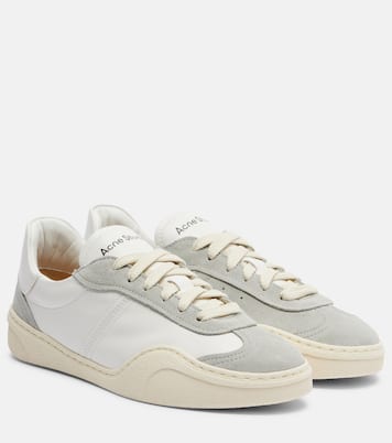 Suede-trimmed leather sneakers | Acne Studios