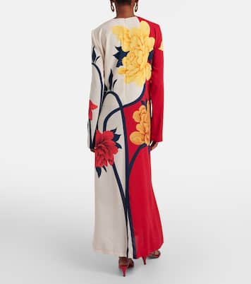 Vestido largo Swing de jersey floral | La DoubleJ