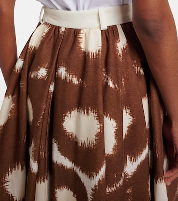 印花棉质帆布中长半身裙 | Prada