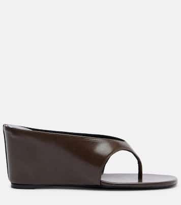 Yaga leather wedge thong sandals | JUDE