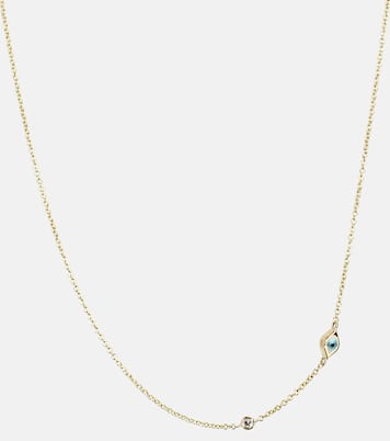 Collier doré et diamants blancs Mini Evil Eye 14 ct | Sydney Evan